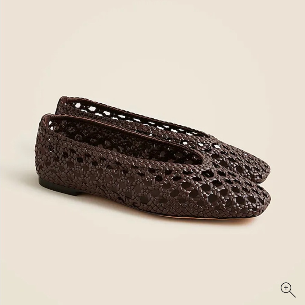 J CREW Quinn handwoven ballet flats in metallic leather - size 10 - BRAND NEW